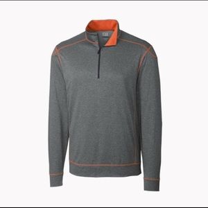 Men’s CB DryTec CharcoalHeather/CollegeOrange Half Zip
